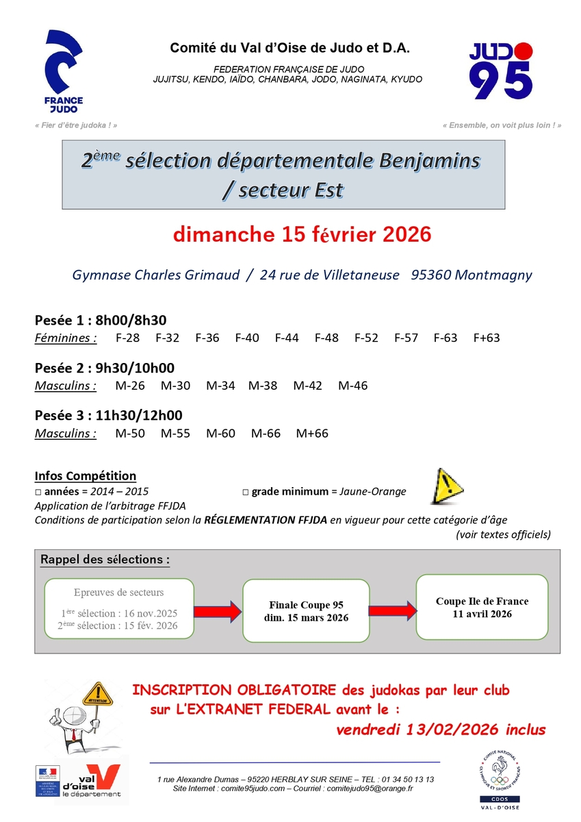 2ème sélection benjamins secteur est