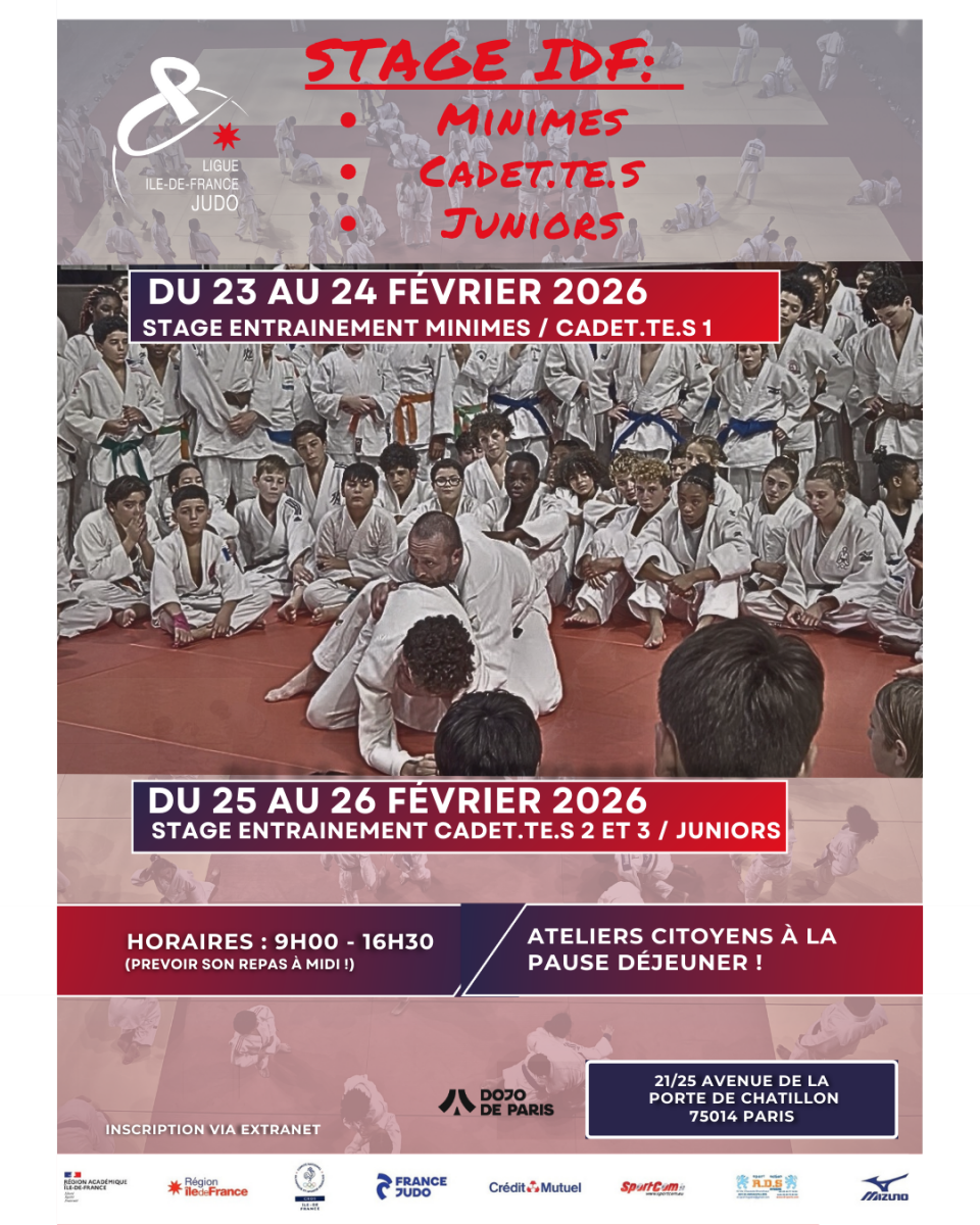 Stages IDF Cadets 2ème et 3ème année (M et F)-Juniors