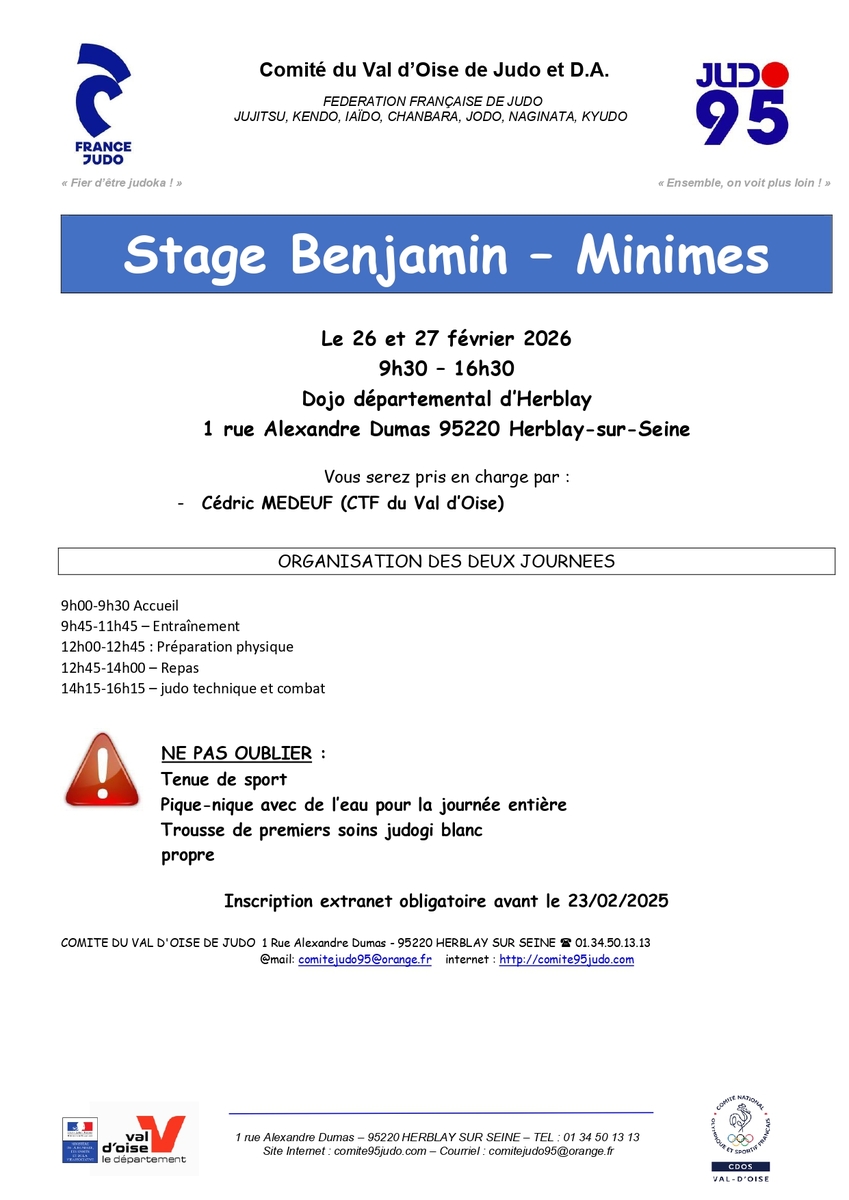 Stage Benjamins-Minimes