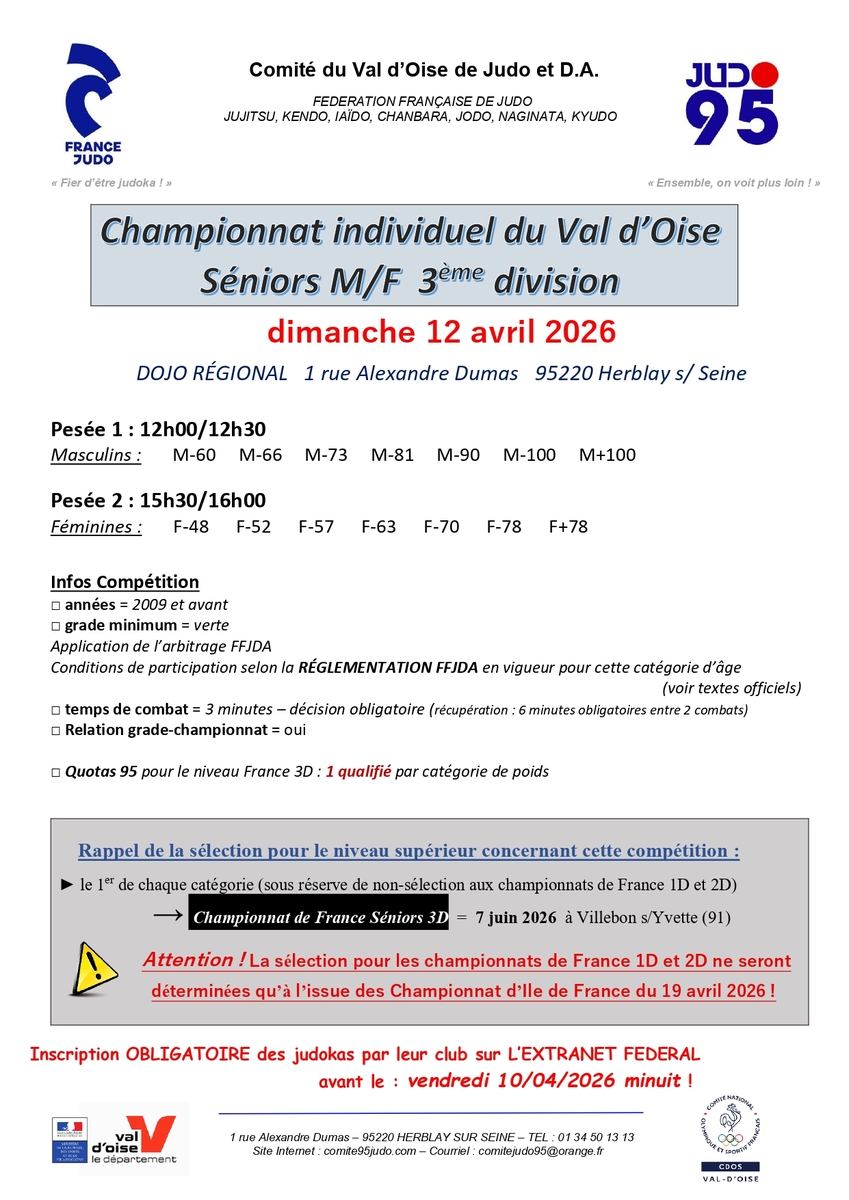 Championnat 95 Séniors 3D