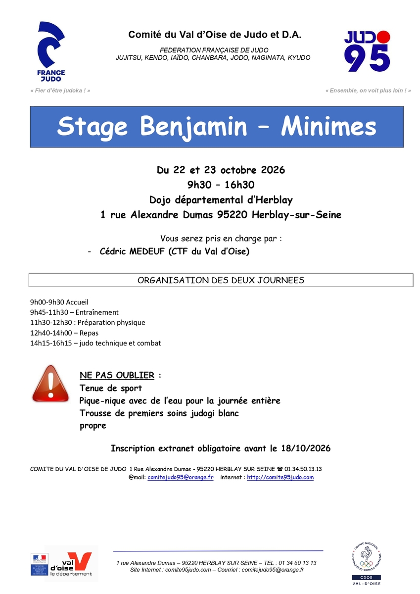 Stage Benjamins-Minimes